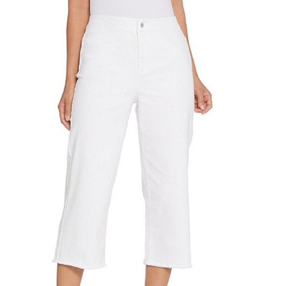 plus size denim gaucho pants